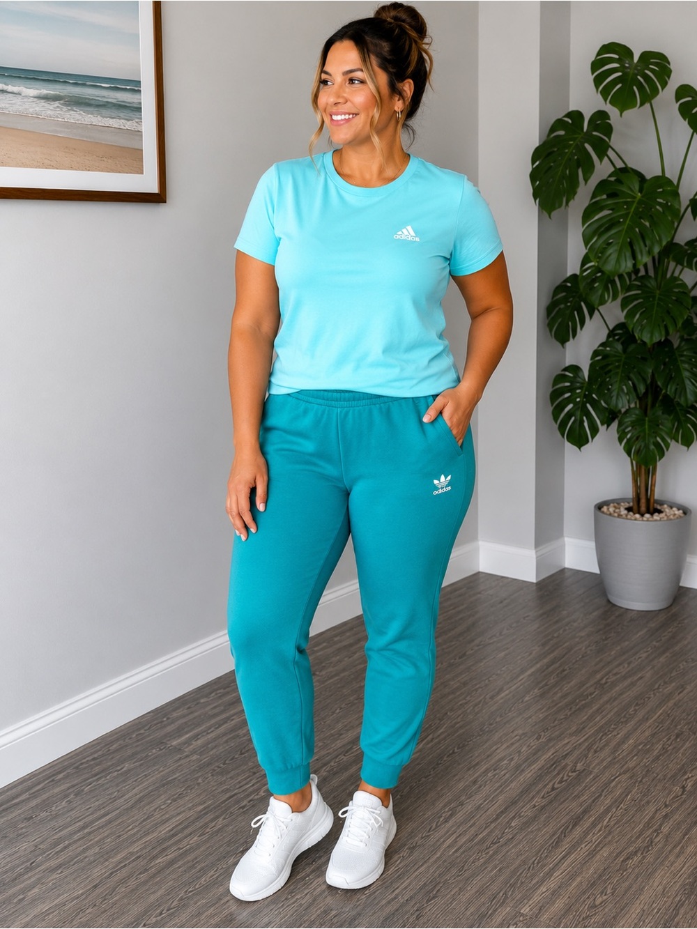 adidas Teal Track Joggers — Women's Athletic Pants